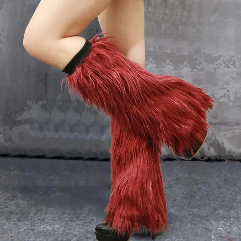 

Great Long Boot Cover Faux Fur Wild Pretty Comfortable Faux Fur Socks Female Leggings Warm Keeping