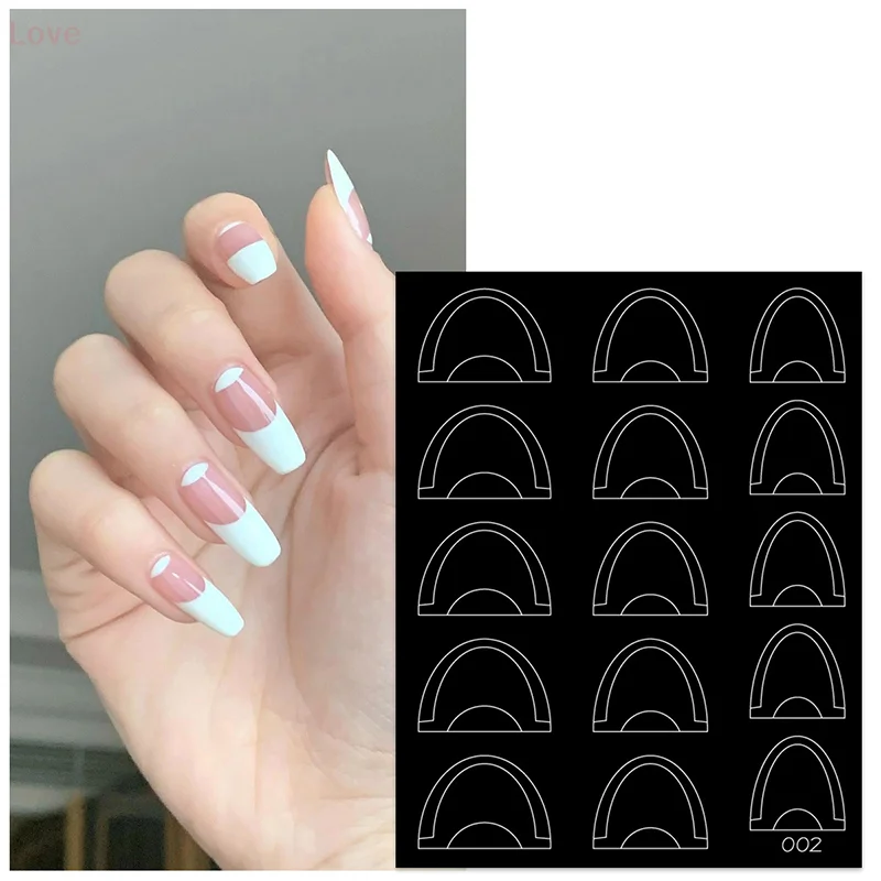 [L & P] autocollants pour ongles français évider décoration stéréoscopique auto-adhésif accessoires pour ongles accessoires de bricolage passionnés d'art des ongles