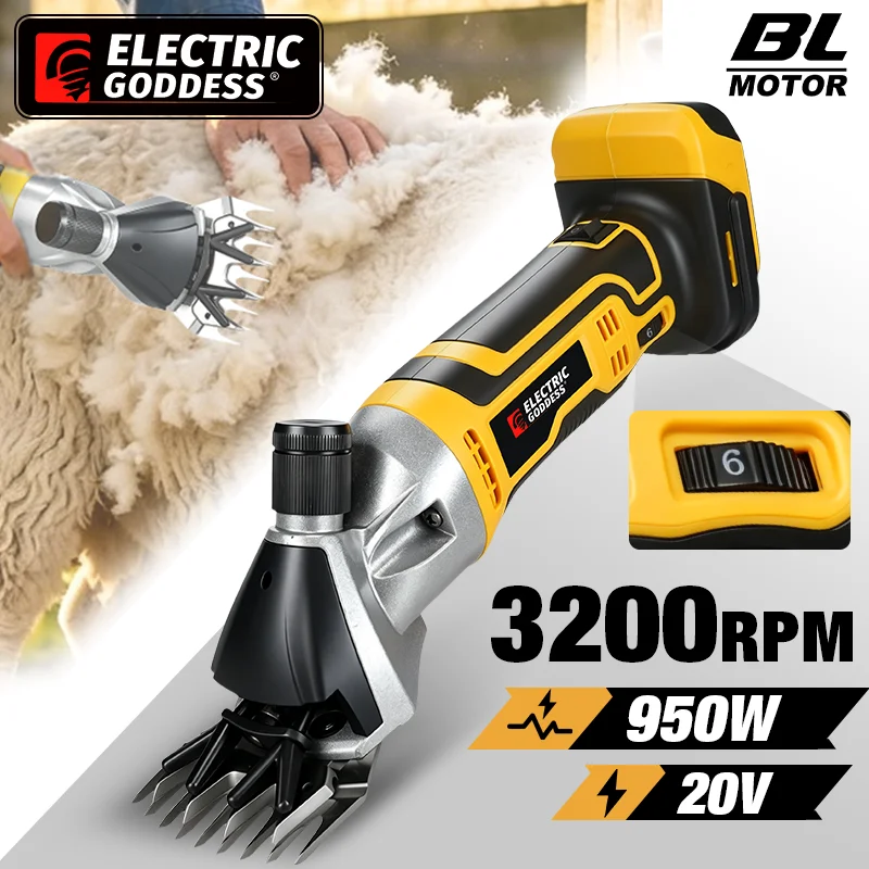 Sheep Shears Electric 6 Speed 13 Teeth Fur Wool in Sheep Goat Cattle Pet Clipper Machine Power Tools for Makita 18V Battery Pin