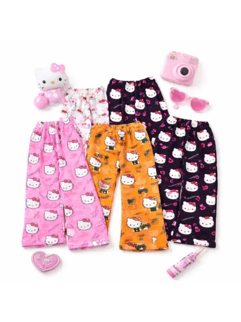 Spodnie piżamowe z polaru Hello Kitty, miękkie spodnie damskie, codzienne spodnie domowe, anime, kreskówka, prezent urodzinowy — 2