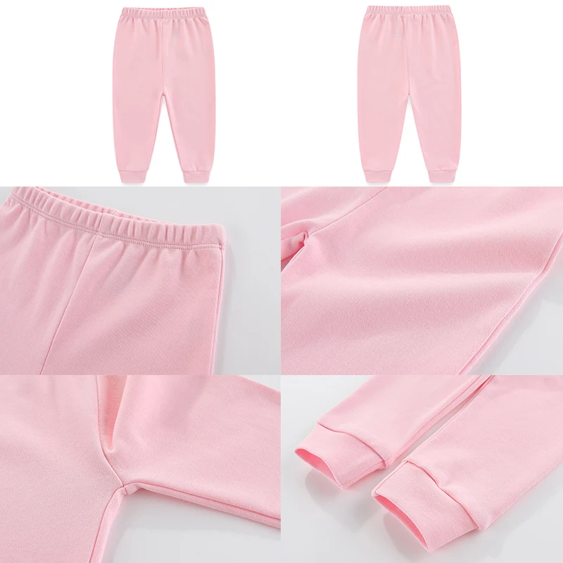 Unisex Solid Color 4Pieces Newborn Pants 100%Cotton Baby Boy Trousers 0-24M Printing Casual Baby Girl Pants Autumn