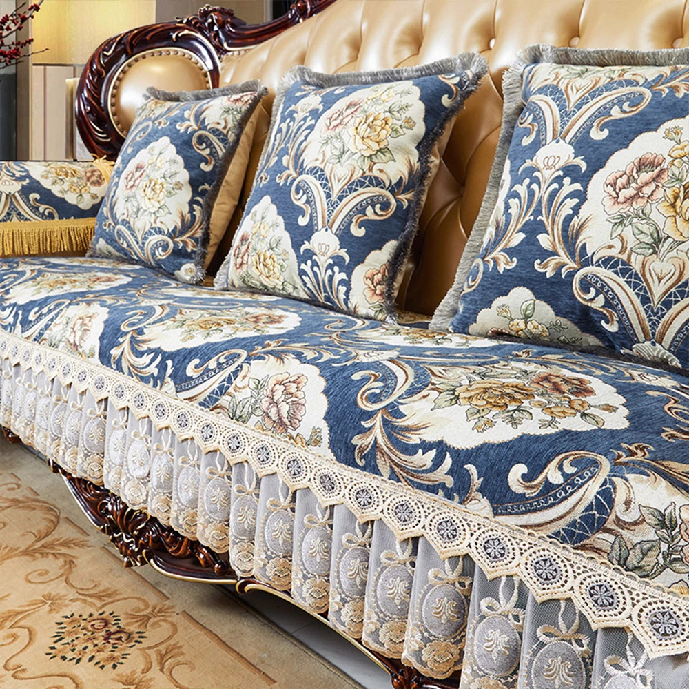 Retro European Style Couch Cover Anti-slip Sofa Cushion Slipcover Four Seasons Universal Sofa Cover Furniture Seat Protective