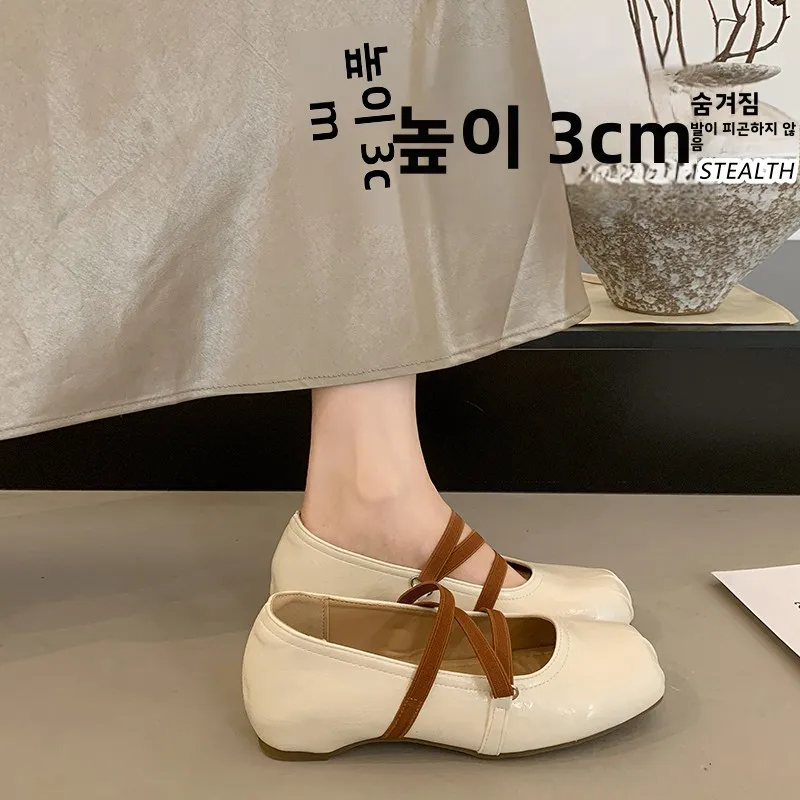 elevated-mary-jane-shoes-women's-ballet-flat-slip-on-summer-fashion-single-shoes-lightweight-rubber-outsole-round-toe