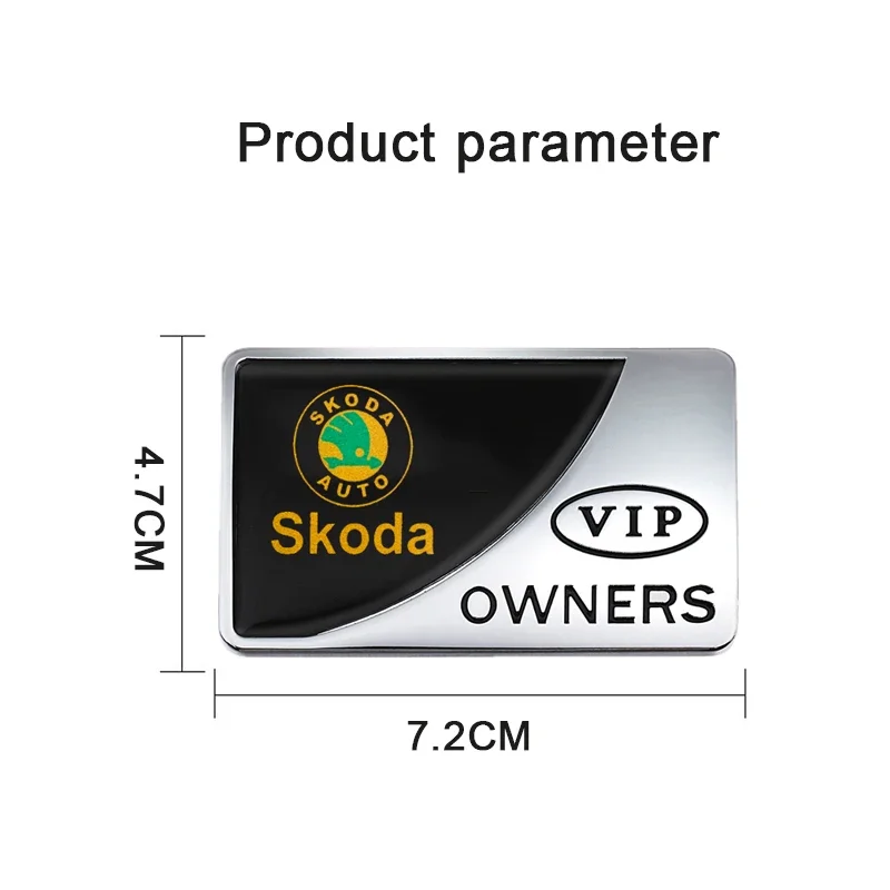 Car Rear Trunk Badge Sticker for Skoda VIP Owners Logo Octavia Superb Kamiq Yeti Karoq A7 RS Rapid Kodiaq Exterior Accessories