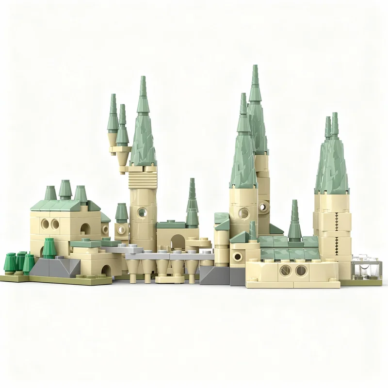 312pcs MOC Nanoscale Castle - School Witchcraft Wizardry Harry Model Building Blocks Christmas Gift Toy Construction Birthday