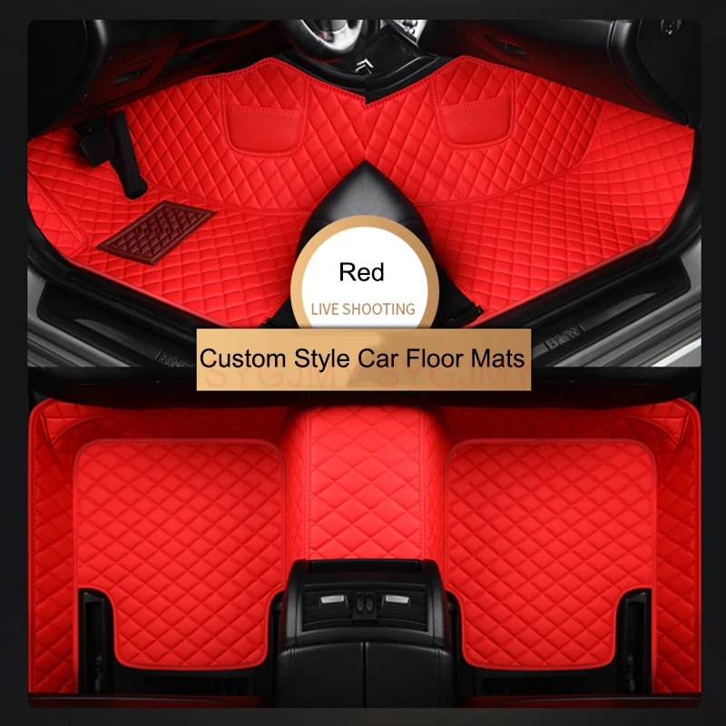 SYGJMY Custom Car Floor Mats for Mercedes Benz GLC 2016-2019 GLC Coupe 2016-2023 Interior Accessories Pu Leather