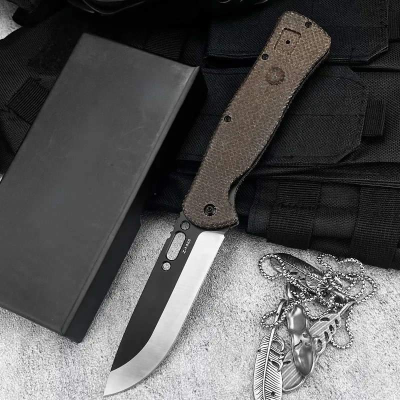 

TOPS Folding Knife D2 Blade Micarta Handle edc multitool knives utility Daily at home cutting outdoor bushcraft tactical knife