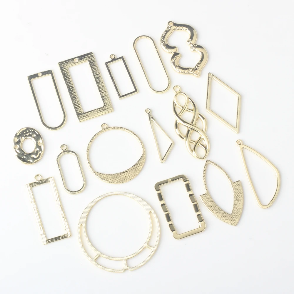 

10pcs Zinc Alloy Geometry Charms UV Epoxy Resin Metal Frame Charms Connector For DIY Fashion Pendant Jewelry Making Accessories