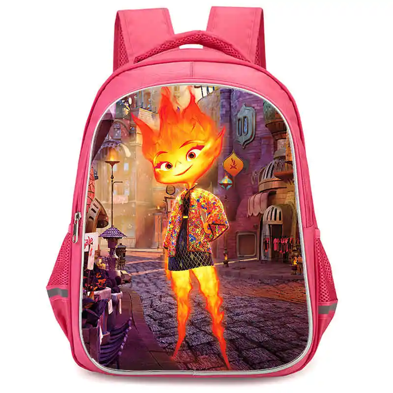 

Школьный рюкзак для девочек Disney с карманом на двойной молнии, детский школьный рюкзак ElementTal с розовым рисунком, прочные детские сумки 16 дюймов