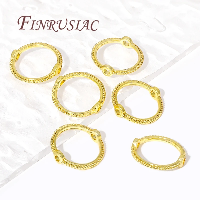 Multi Arten Messing Metall Kreis Rahmen Verbinder Spacer Perle, 14K/18K vergoldet Runde Perle Rahmen für DIY Perlen Schmuck Machen – Detail 17