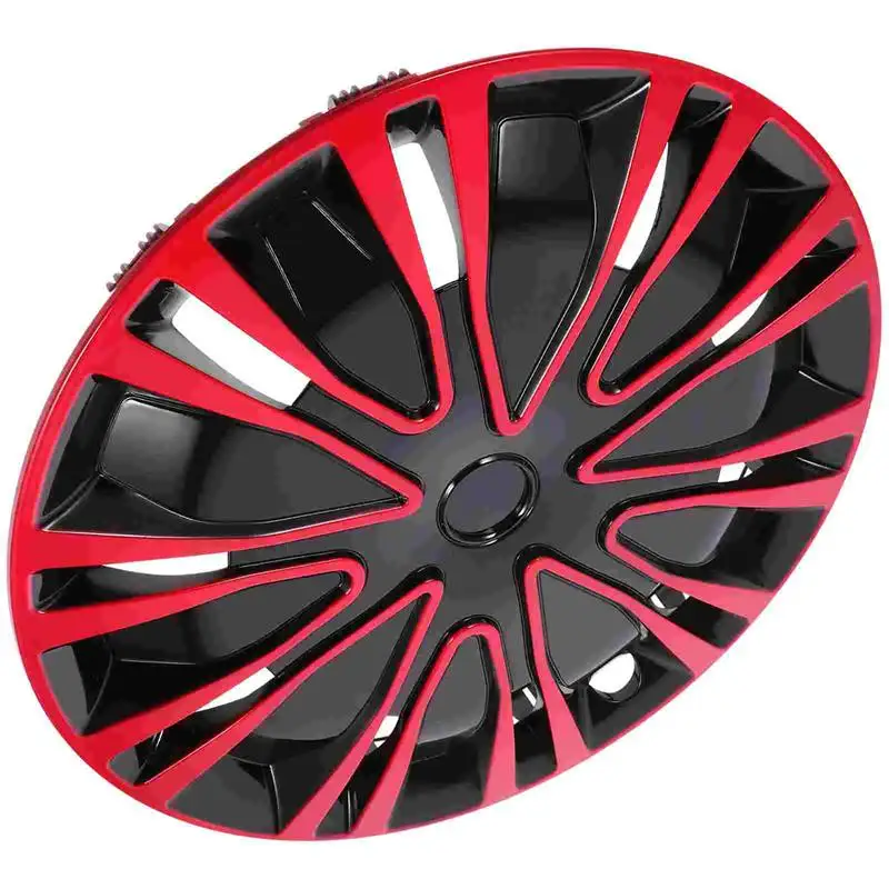 Hubcap 15 Inch Red Black Hubcaps Wheel Covers Car Wheel Case Hubcap Wheel Skin Cover Vehicle Hub Cover Car Wheel Wall Decor Car