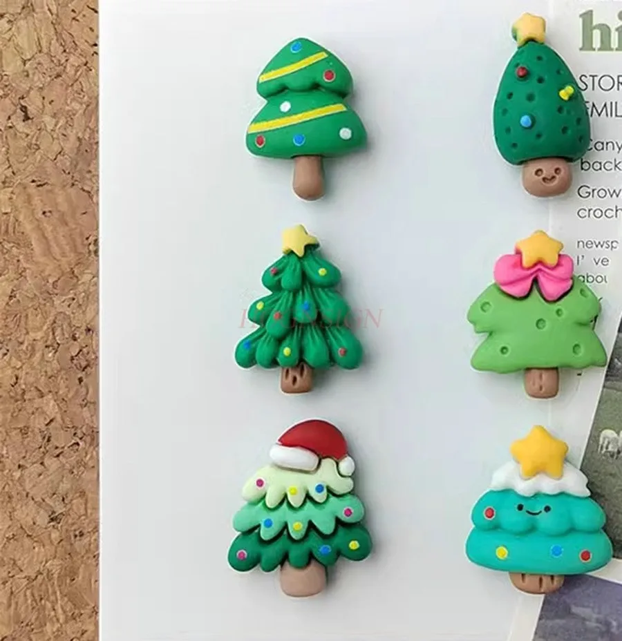 6pcs Christmas Tree Christmas Thumb Atmosphere Creative Decoration Felt Board Photography Fixed