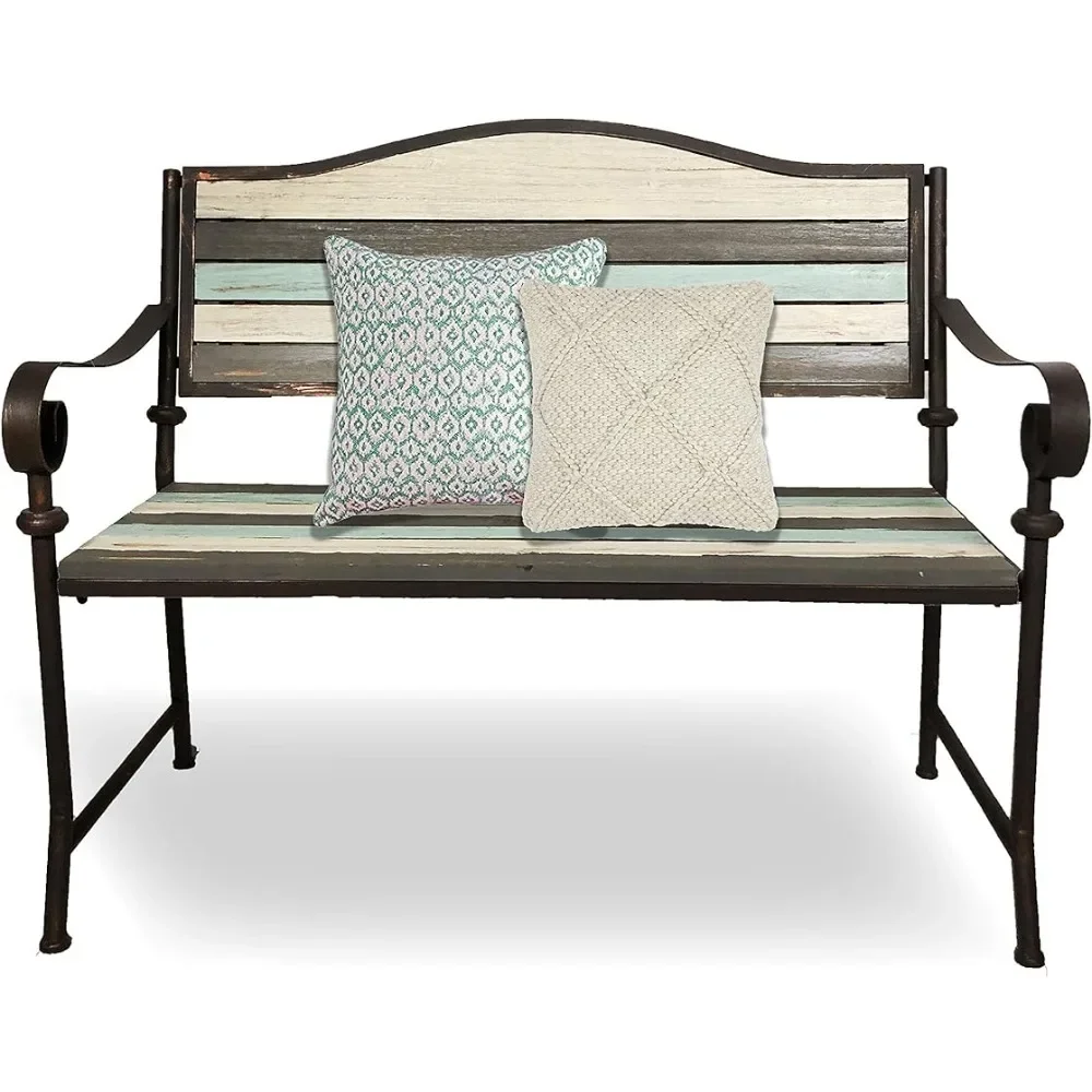 Cream Outside Benches Grey Garden Porch Bench 45 Inch Patio Cast Iron Love Seat TealFreight Free Outdoor Furniture