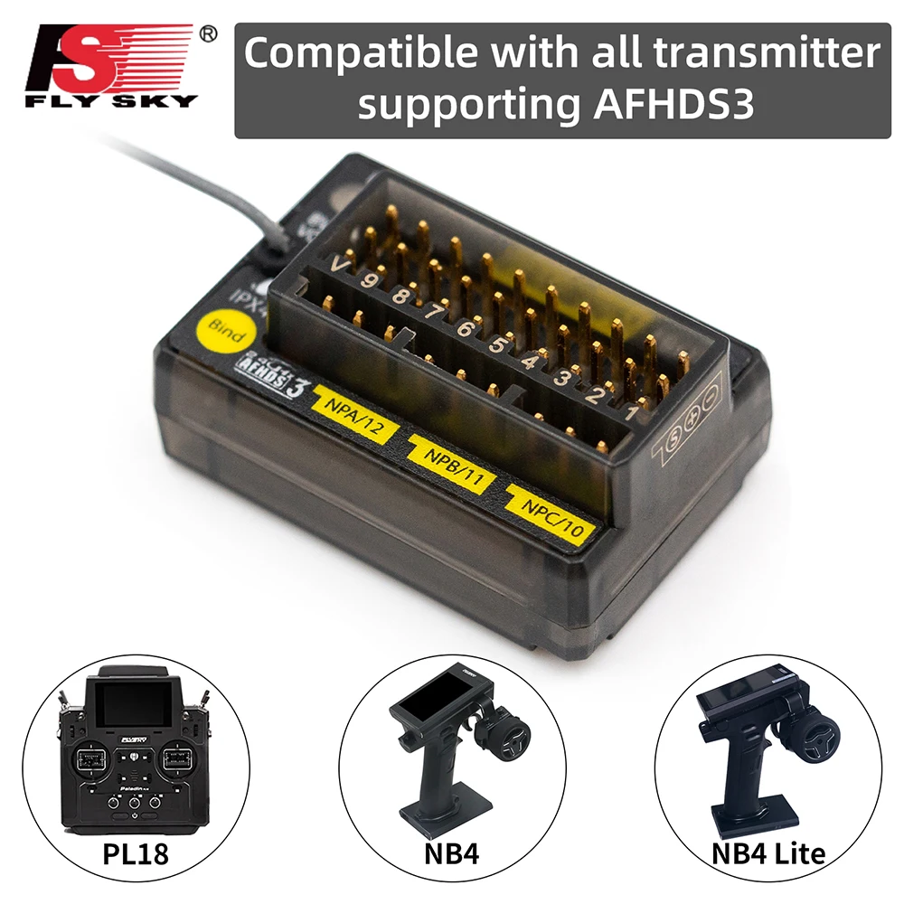 

FlySky FGr12B 2.4G 12CH RC Receiver PWM PPM i-bus for AFHDS3 PL18/NB4 Transmitters