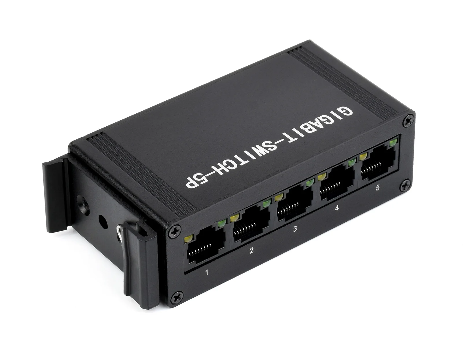 Industrial 5P Gigabit Ethernet Switch, Full-Duplex 10/100/1000M, DIN Rail Mount,Onboard switch chip, Over-voltage protection