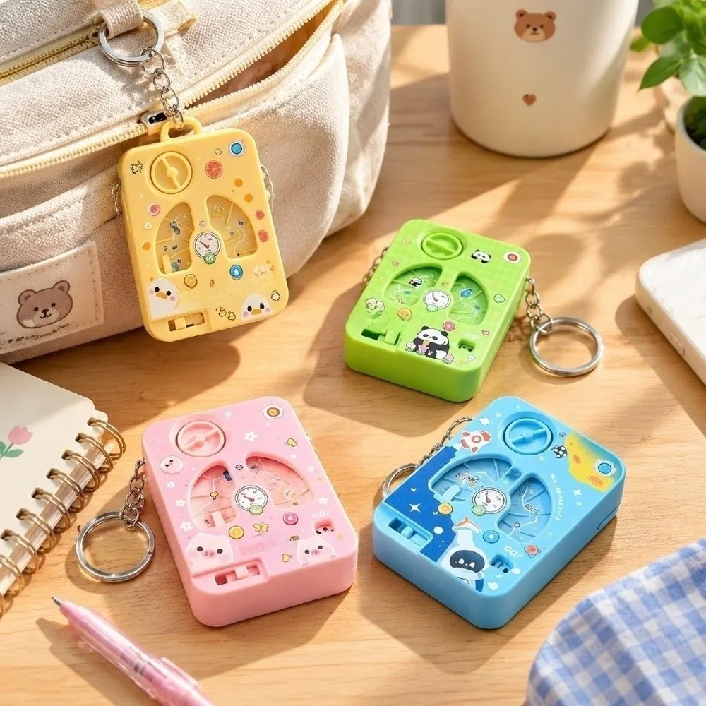 Decision Maker Game Console Keychain Cartoon Funny Fingertip Game Pendant Entertainment Racing Challenge Game Key Chain Bag