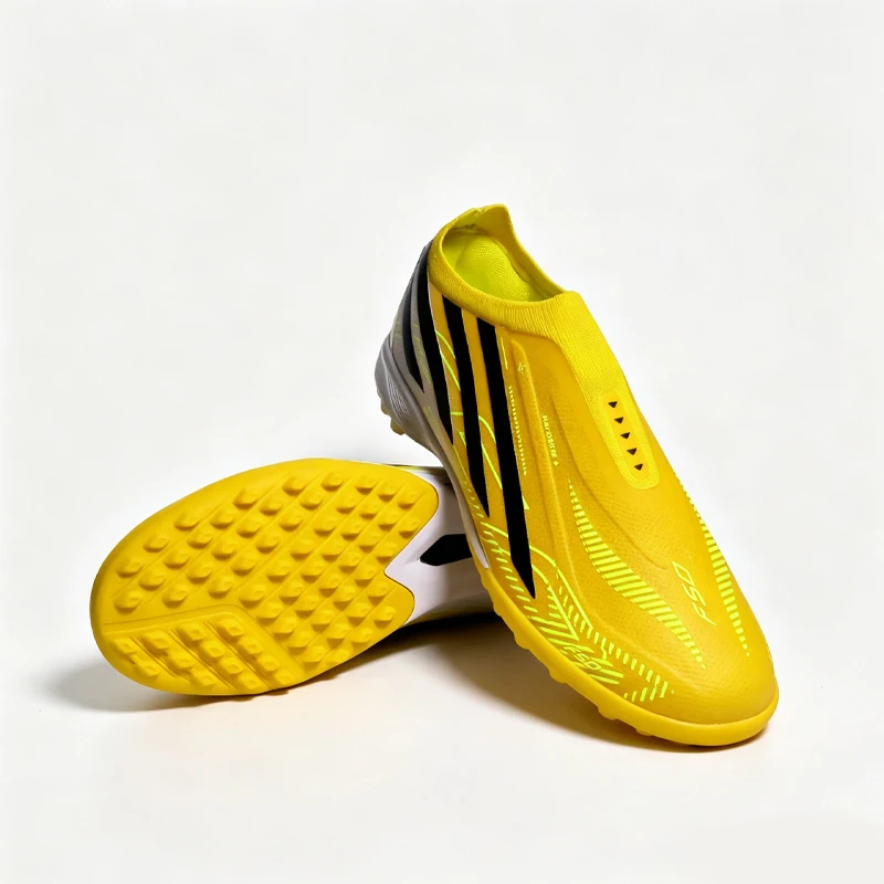 High Quality Mens Soccer Shoes SLIP-ON Non-Slip Soccer Cleats Without-lace TF/FG Training Football Boots Chuteira Campo T477
