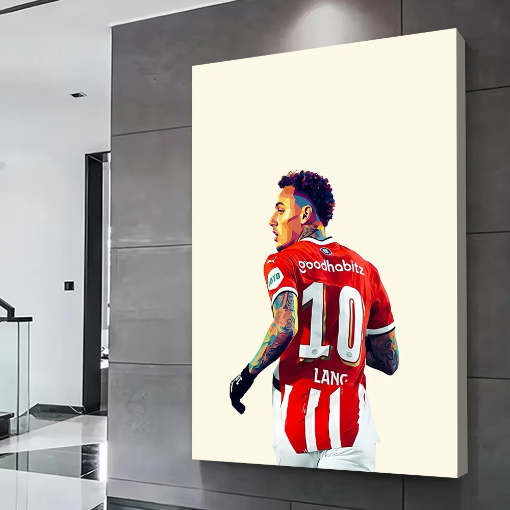 Football Player Lang Pop Art Printing Poster Custom Pictures Wall Art Canvas Painting Gift for Gamer Decoration Room Ornaments