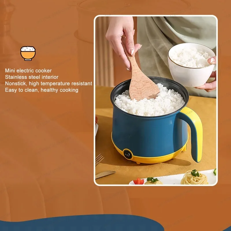 Mini Electric Hot Pot 1.8L， 600W Fast Heating & Non-Stick Pot， 2 Temp Levels for Noodles， Soup， Stew， Easy Clean view 5
