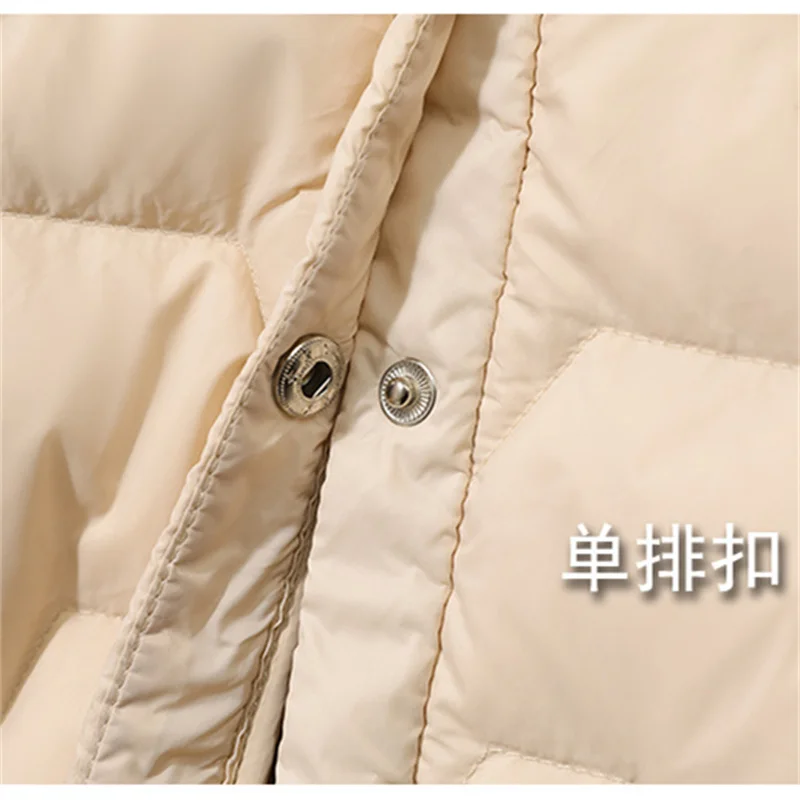 Otoño Invierno Ultra ligero fino pato blanco abajo abrigo mujer chaqueta de un solo pecho Parkas mujer cálido BigSize Puffer prendas de vestir