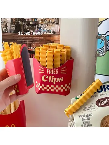 12PCS French Fry Shaped Sealing Clip - For Snack Sealing, Food Clips, Plastic Bag Seasoning Sealing Strips