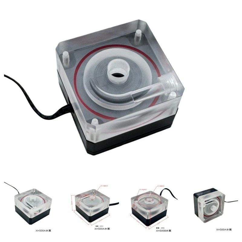 Water-cooled pump Square pump, computer hose, hard pipe circulating silent water pump, intelligent speed regulation