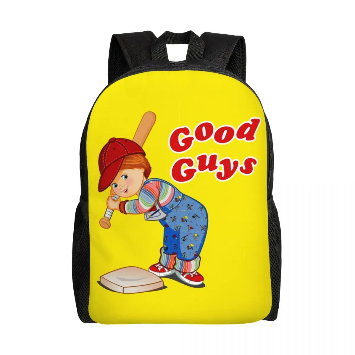 

Good Guys Baseball Player Backpacks Men Women Water Resistant College School Child's Play Chucky Cartoon Bag Printing Bookbag