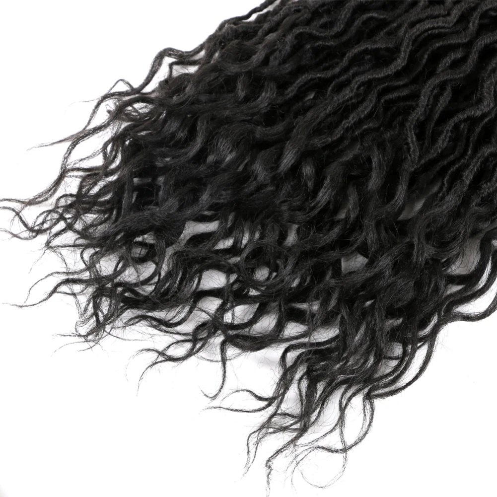آلهة Locs متموجة كروشيه اصطناعي تجديل الشعر 20 بوصة متموجة الكروشيه تجديل الشعر أومبير كروشيه اصطناعي تجديل الألياف الشعر