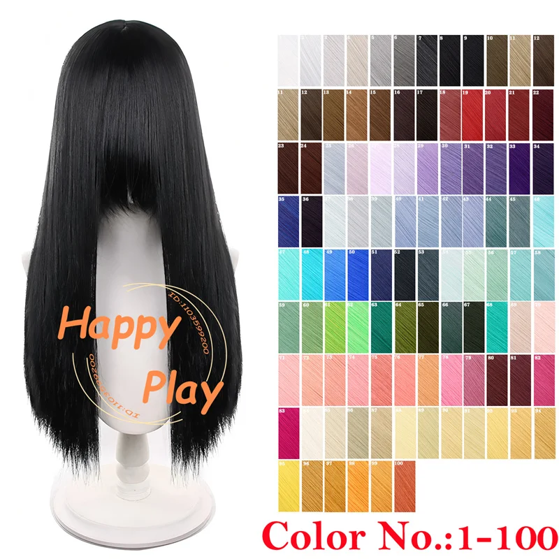 

Synthetic 100 Colors Thickened Volume 500g 60cm Cosplay Wigs With Bangs Universal Multicolored Heat Resistant Hair For Women