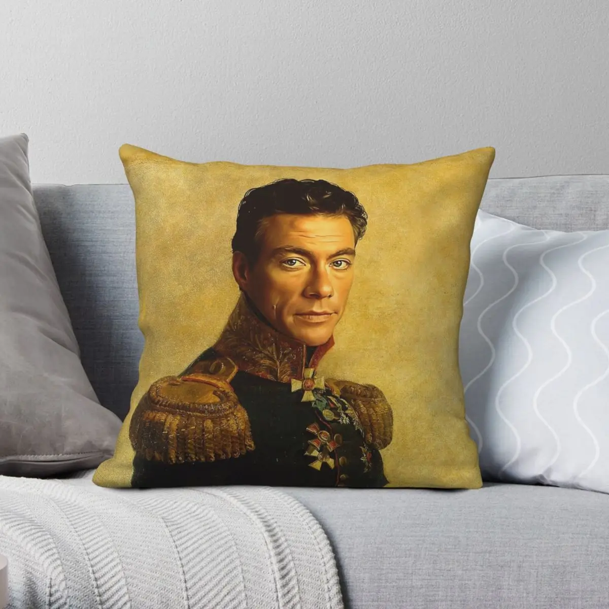 Jean-Claude Van Damme Replaceface Square Pillowcase Polyester Linen Velvet Printed Zip Decorative Home Cushion Cover