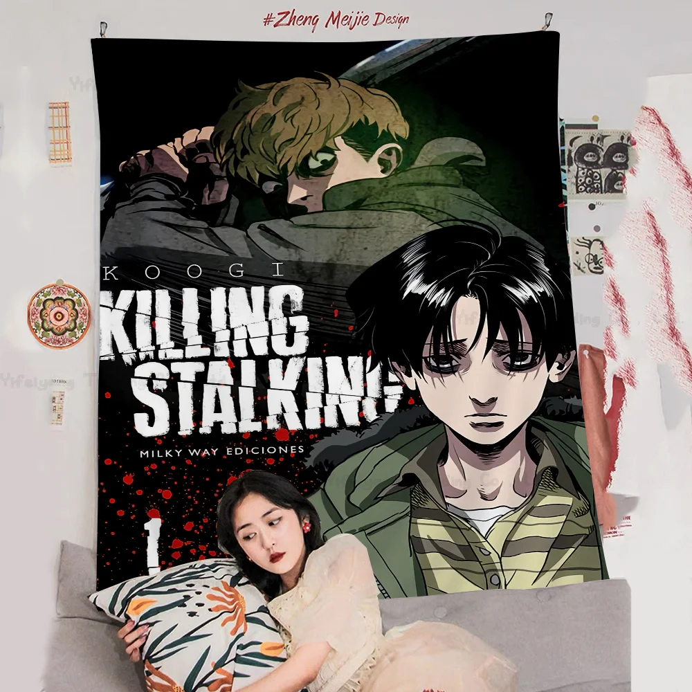 Japanese Anime Killing Stalking Colorful Tapestry Wall Hanging Hanging Tarot Hippie Wall Rugs Dorm Art Home Decor