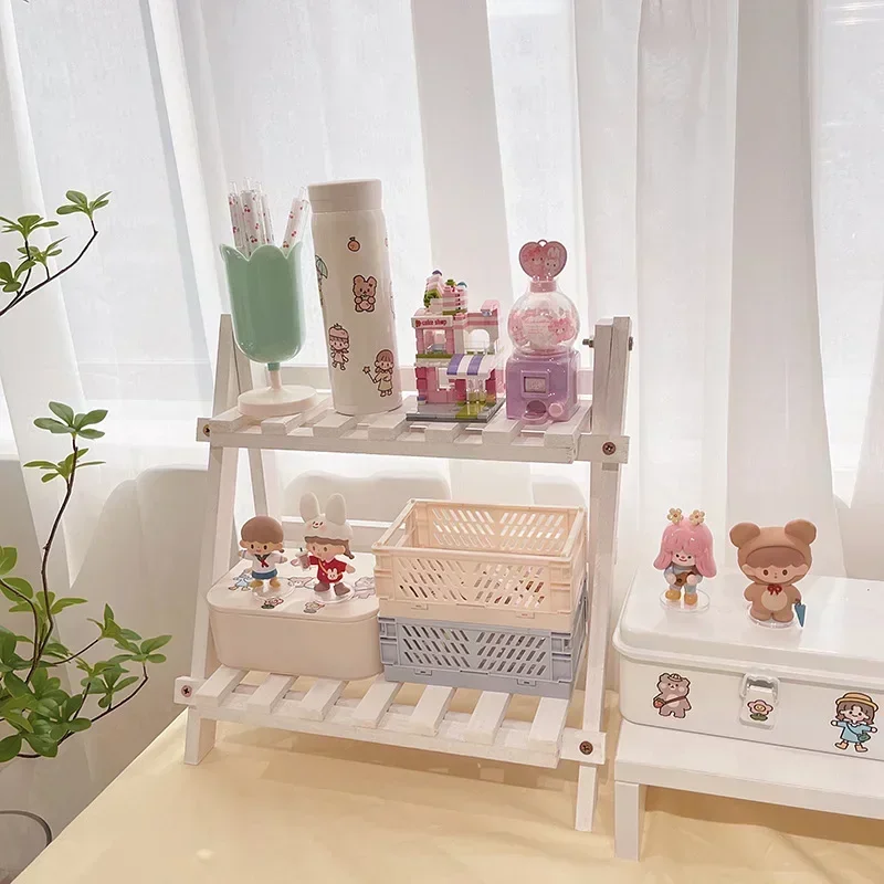 1 шт. деревянная полка для хранения, 2-уровневый настольный органайзер, полки, трапециевидная настольная витрина, настольная стационарная офисная стойка для хранения