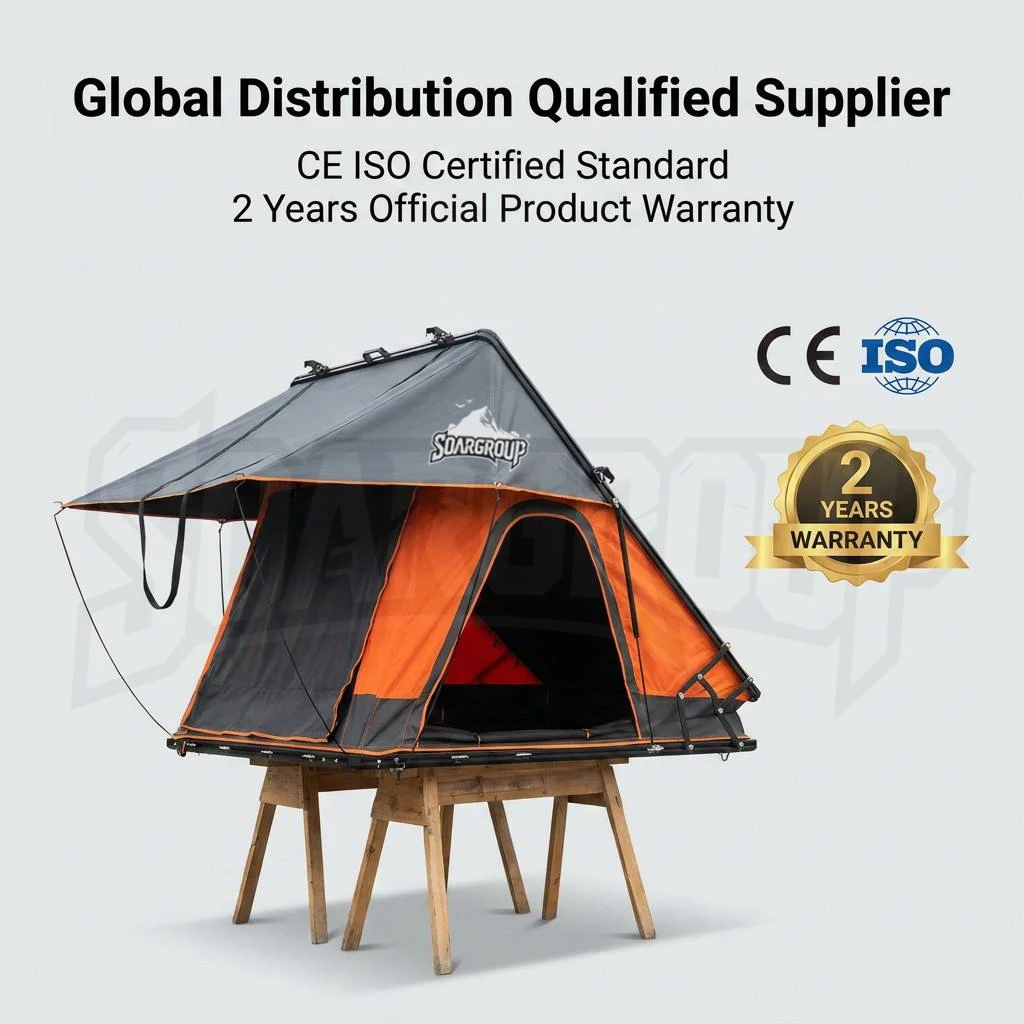 Hard Shell Roof Top Tent Ultra Thin Triangle Polyester 2-3 Person Quick Flip Pop Waterproof 420D Ripstop Four-Season Offroad SUV