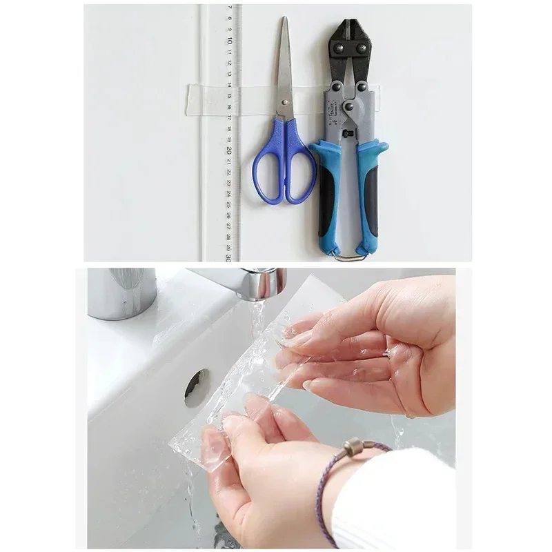 Nano Tape Nastro biadesivo Nastri adesivi impermeabili riutilizzabili trasparenti Nastri lavabili per cucina e bagno