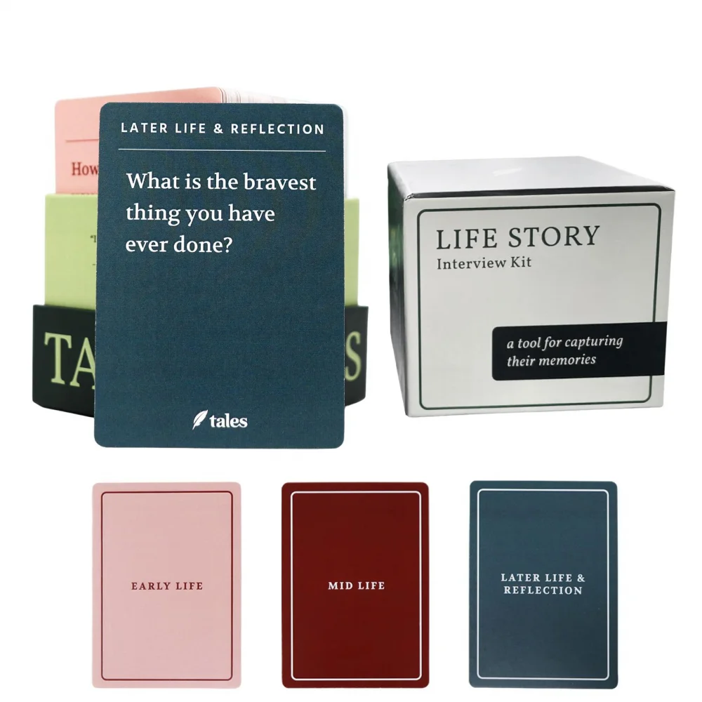 150PCS Family Conversation Cards Life Story Interview Cards Early Mid & Later Life Story Conversation Cards Connect with Family