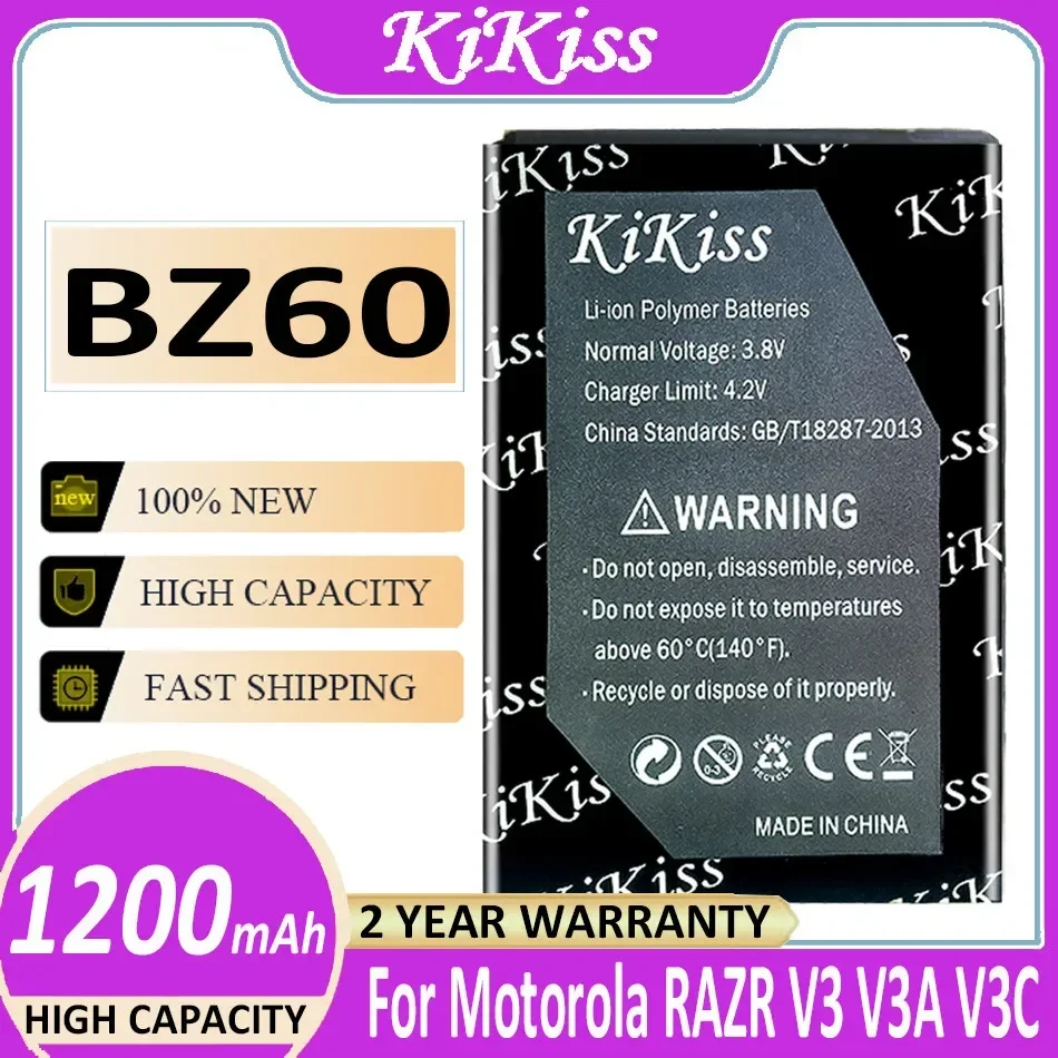 KiKiss Battery BZ60 BZ 60 For MOTOROLA RAZR V3 V3A V3C V3I V3M V3T V3XX V6 Battery Powerful Batterij