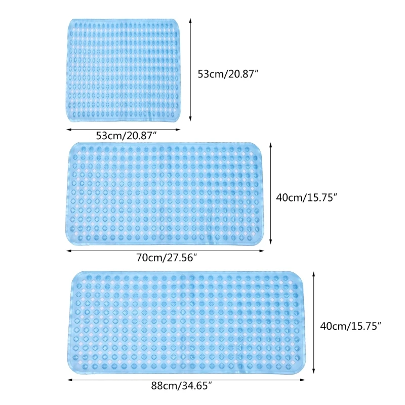 Shower Mat for Shower Stall Floors Bathtub Mat Non Slip Firm Grip Bathroom Mat with Strong Suction Cups Drainage Holes