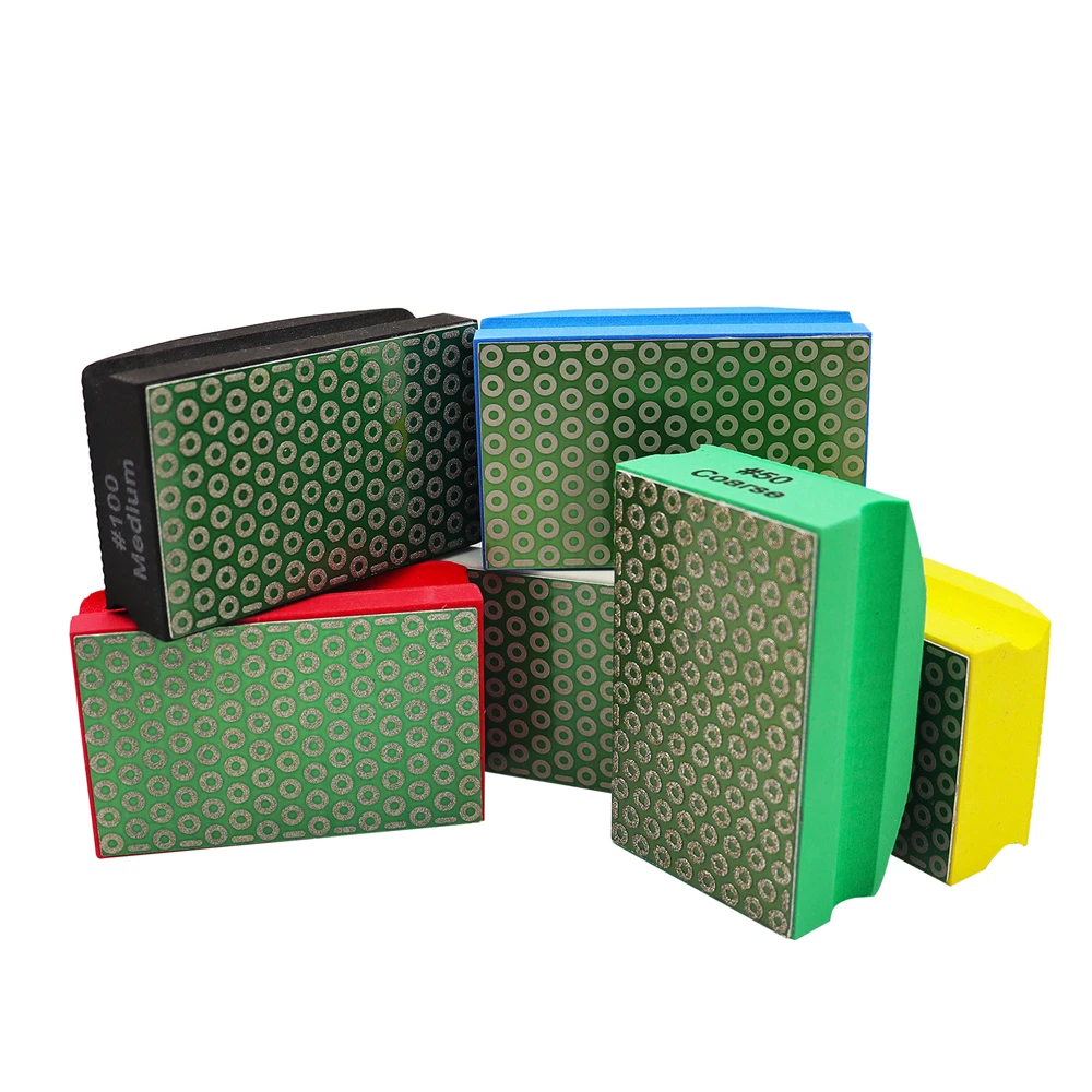 BRSCHNITT Electroplated Hand Polishing Blocks For Polishing Granite Marble Glass Concrete Sponge Handle Polishing Pad view 2