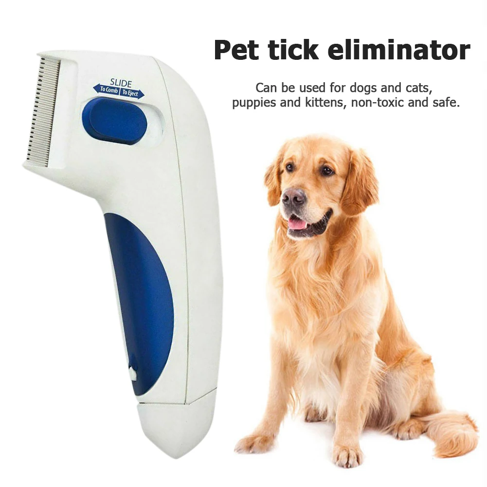 1Pc Pet Licke Electric Tick Remover Comb Safety Tool for Dogs Cats and Pets To Kill Fleas Hair Lice Killer Cleaning Brush