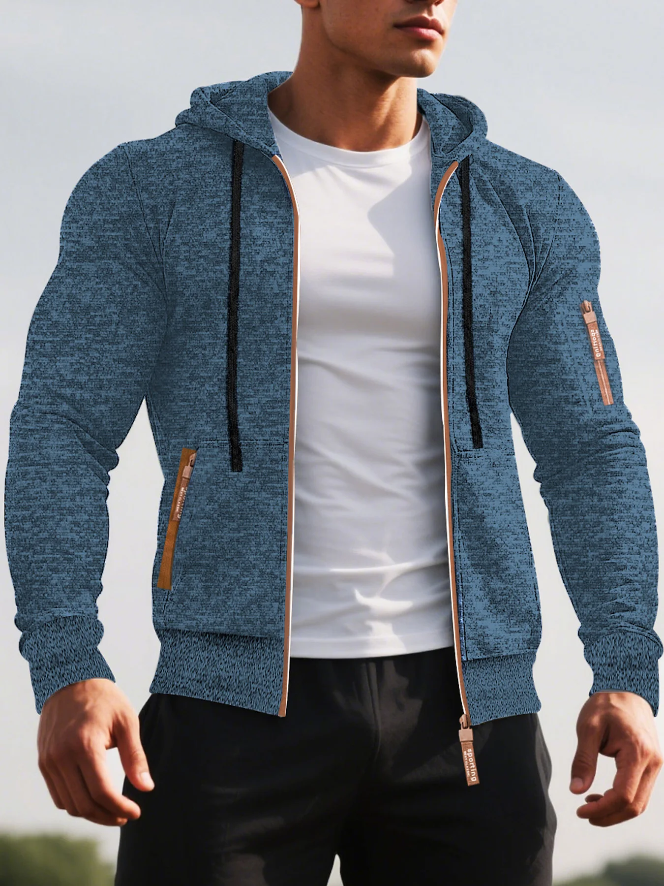 Men's Hoodies Autumn Winter Solid Zip Up Hoodie Men Sweatshirts Cardigans Long Sleeve Hooded Sweatshirt Men Hoody Outerwear