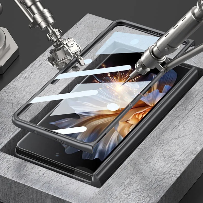 Magnetic Hinge Blade Armor Style Case For Honor Magic VS With Front Glass Camera Protective Matte Hard Cover For Magic VS Case