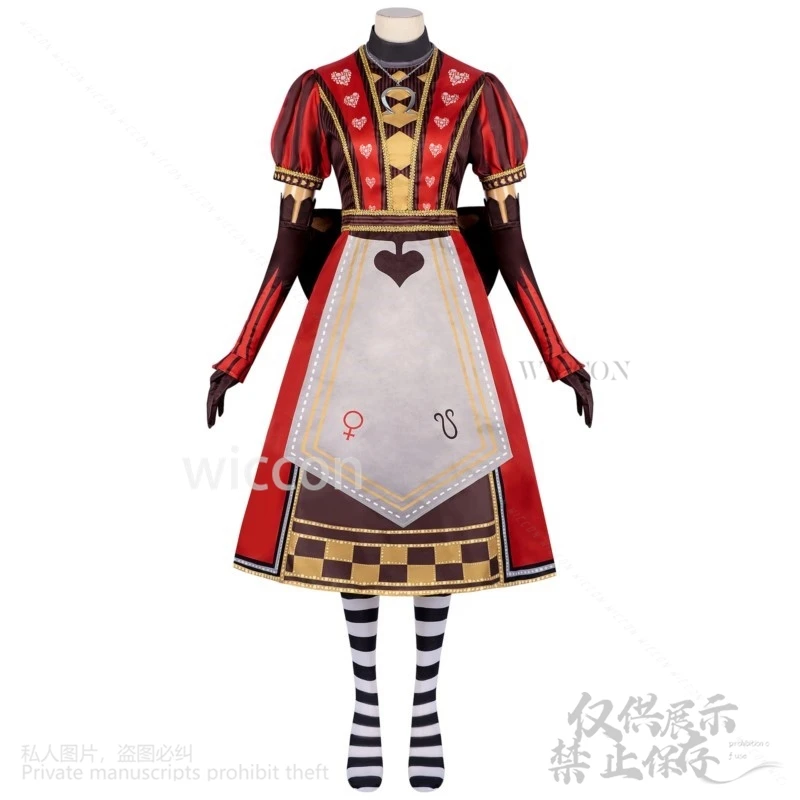 Anime jogo alicee princesa vestido cosplay traje loucura empregada avental lolita perucas adereços para mulheres meninas festa de halloween personalizado