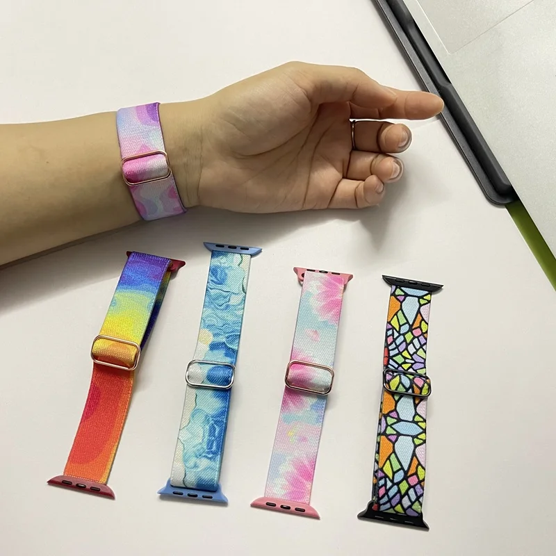 For Apple Watch Bands Straps Nylon Colorful watchband for apple watch Ultra 9 8 7 6 5 4 3 SE iwatch Straps  38 40 41 42 44 45 49