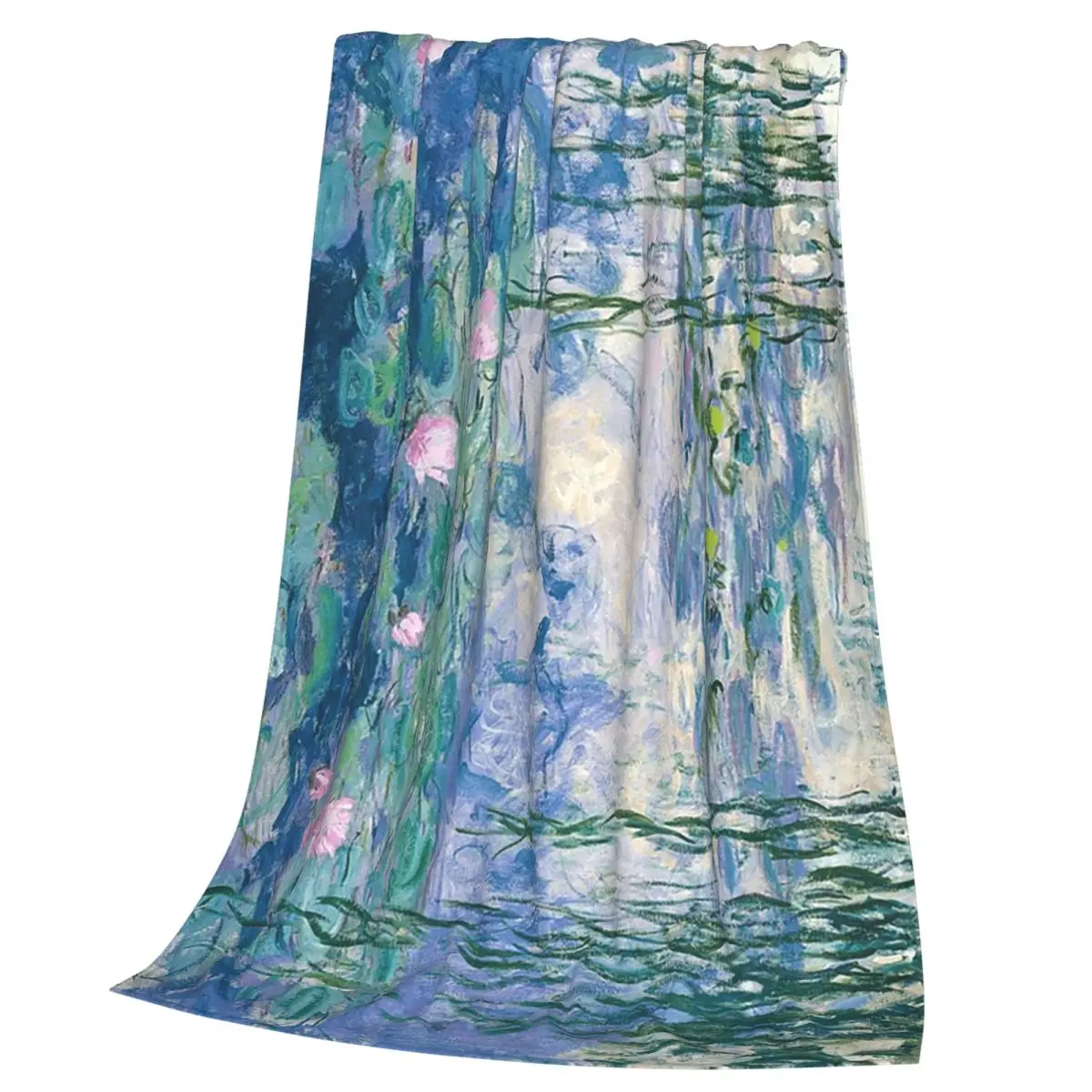 Water Lilies Claude Monet Fine Art Blankets Soft Warm Flannel Throw Blanket Bedding for Bed Living room Picnic Travel Home Sofa