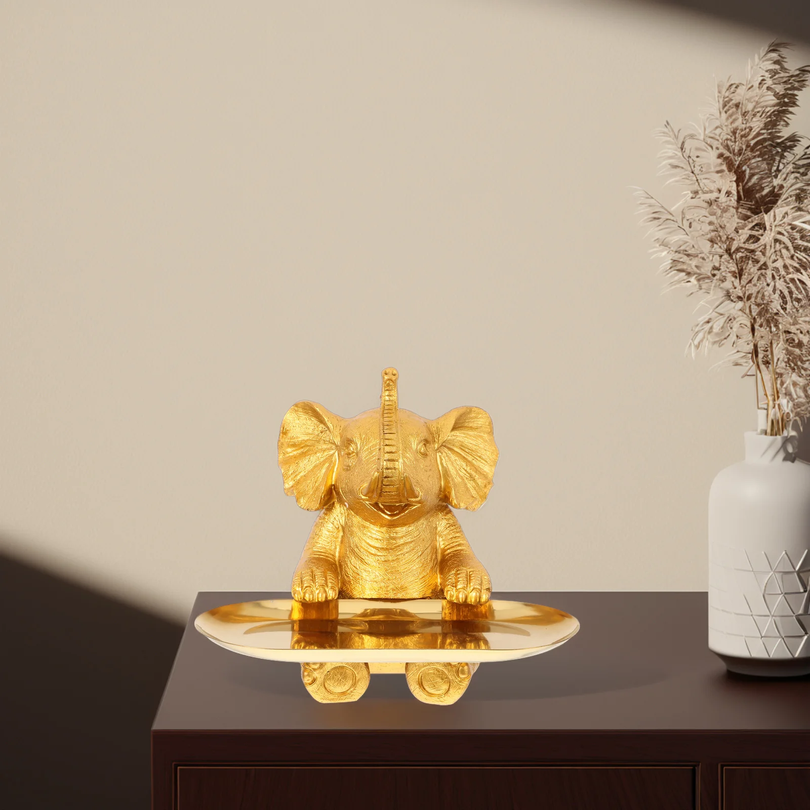 

Elephant Bird Feeder Tray Decorative Catchall Candy Tray Home Decor Organizer Dish Table Decoration Jewelry Holder for Keys