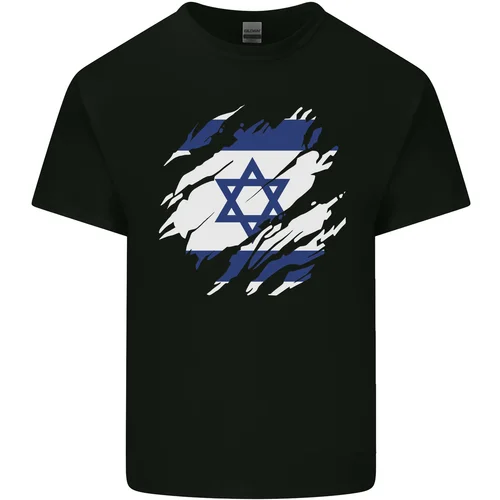 

Torn Israel Flag Israeli Day Football Mens Light Cotton T-Shirt