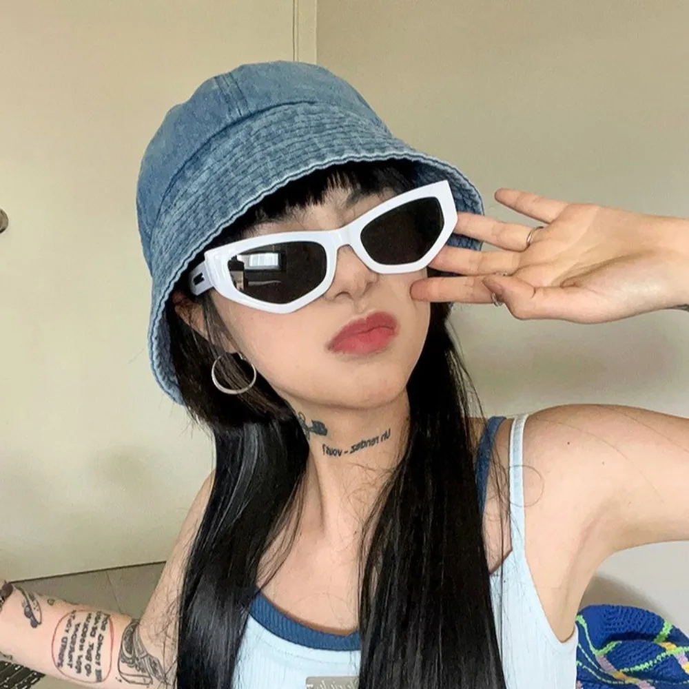 

Soft Sunshade Denim Bucket Hats Lightweight Cloth Retro Fisherman Hat Visors Blue Sun Protection Basin Cap Summer