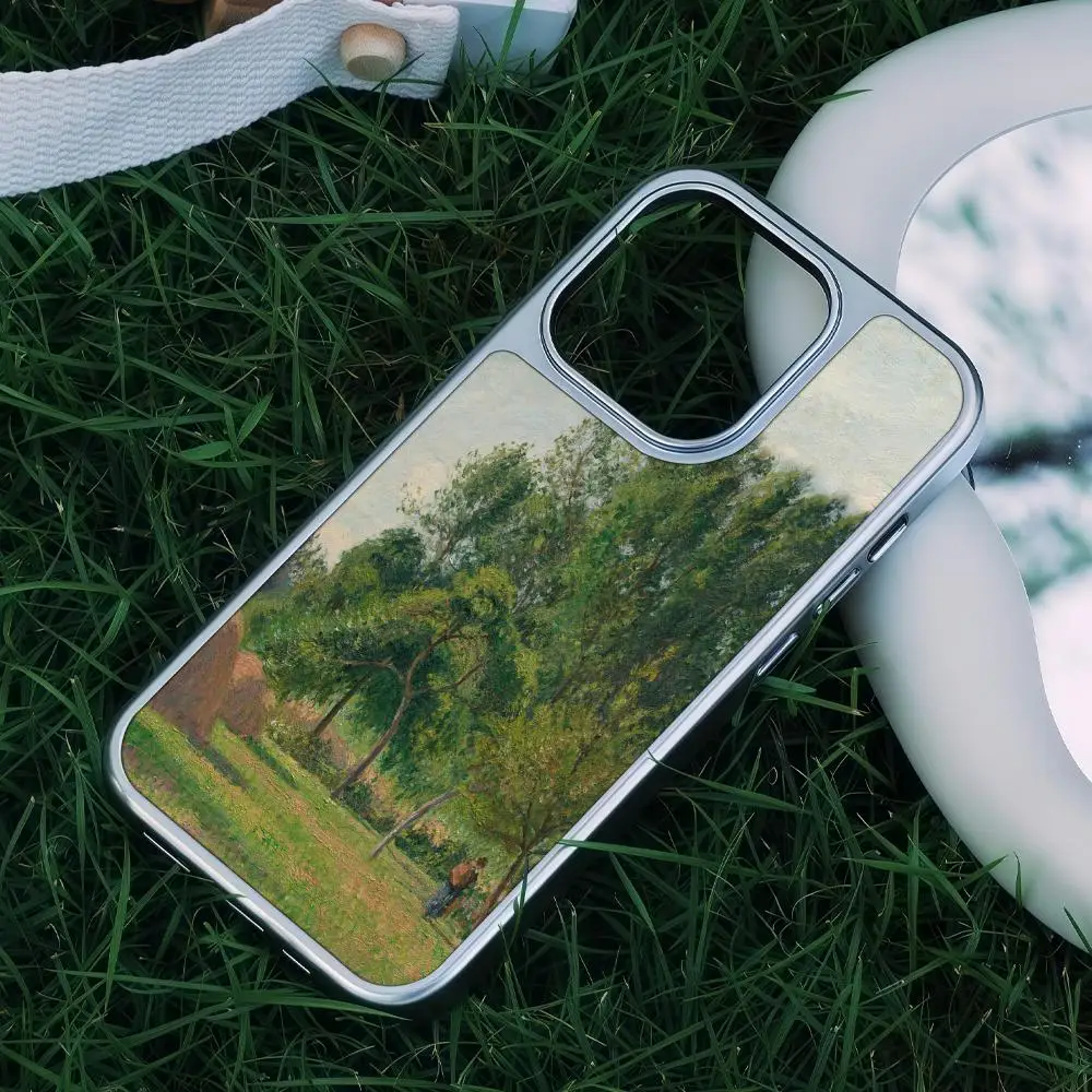 كاميل بيسارو جراب هاتف آيفون 17 16 15 14 13 12 برو ماكس زائد HD إطار معدني ألياف الكربون قشرة صلبة