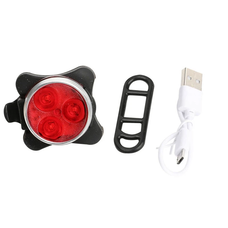 2 PCS Mountain Bike USB Charging Light Warning Light Red And White Bicycle Tail Light