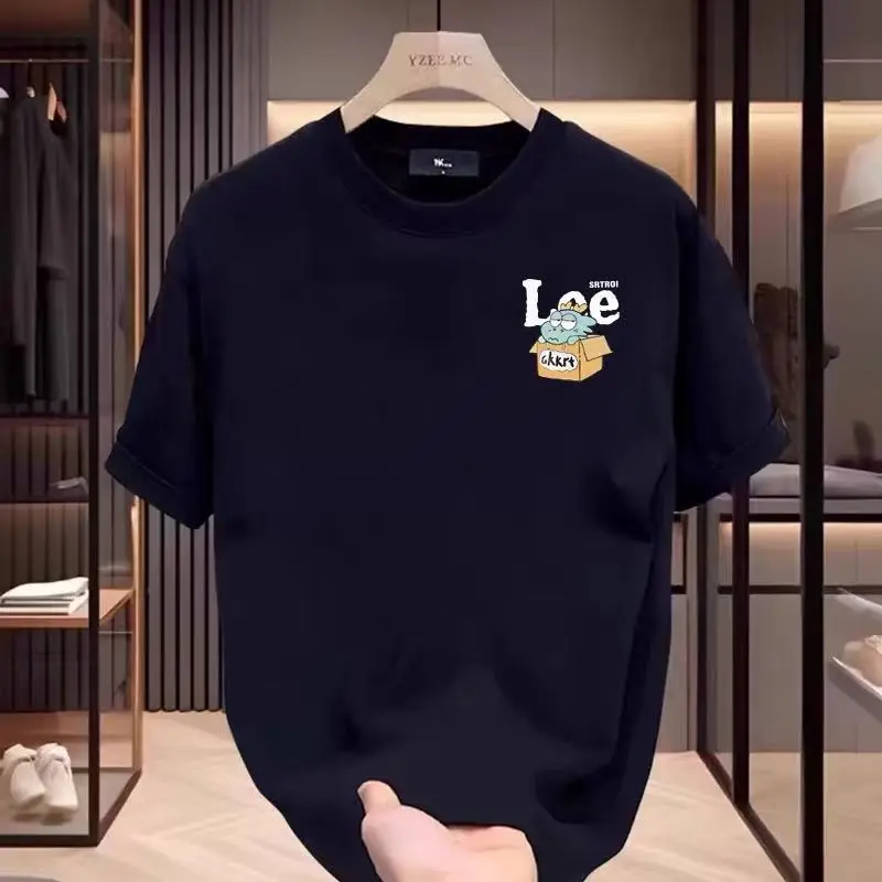 موديل جديد 2025 تي شيرت قصير Sved جديد للربيع والصيف، اتجاه فاخر خفيف، قطن علوي بسيط بنصف Sved علامة تجارية فضفاضة غير رسمية T